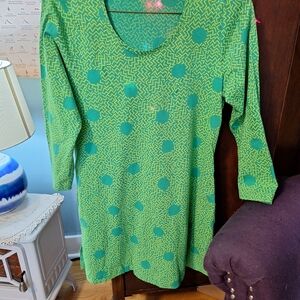 Gudrun Sjoden Green 3/4 Sleeve Boxy Tunic